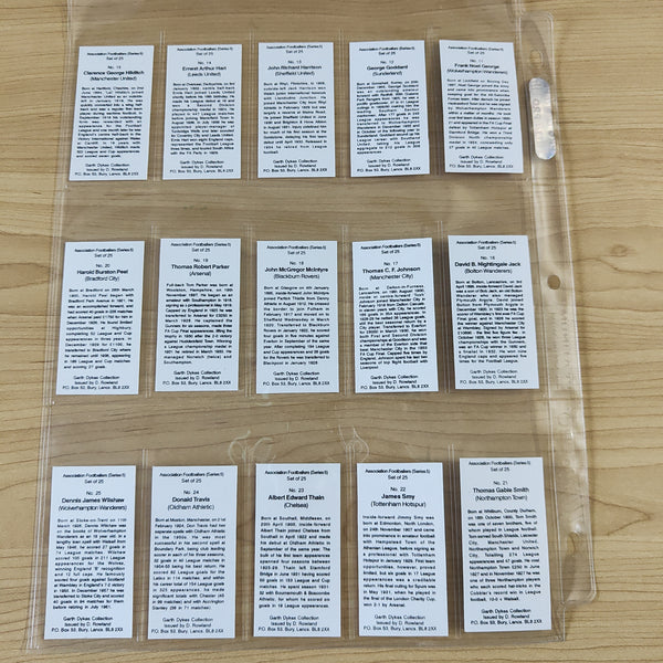 1999 Soccer D Rowland Association Footballers Series 2, 4 and 5 Complete Sets of Cigarette Cards