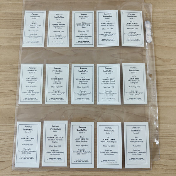 1999 Soccer D Rowland Famous Footballers Series 2, 3 and 5 Complete Sets of Cigarette Cards
