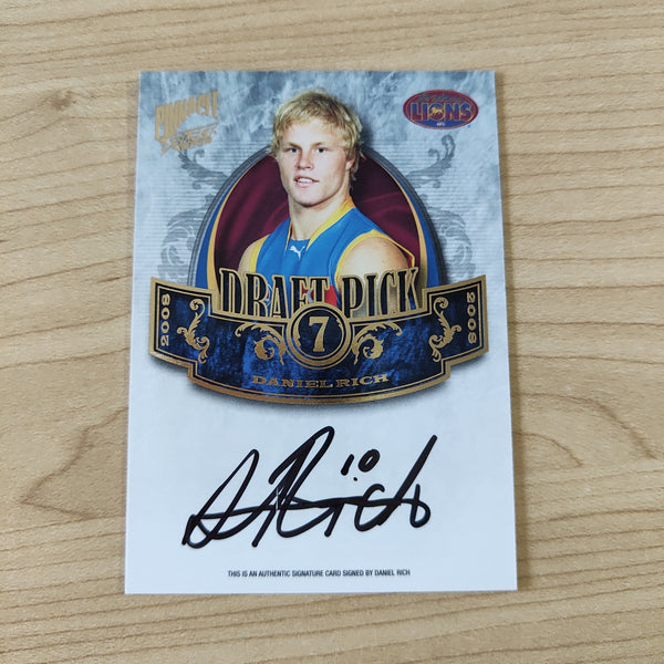 2009 Select Pinnacle Draft Pick Signature Daniel Rich Brisbane No. 092/400