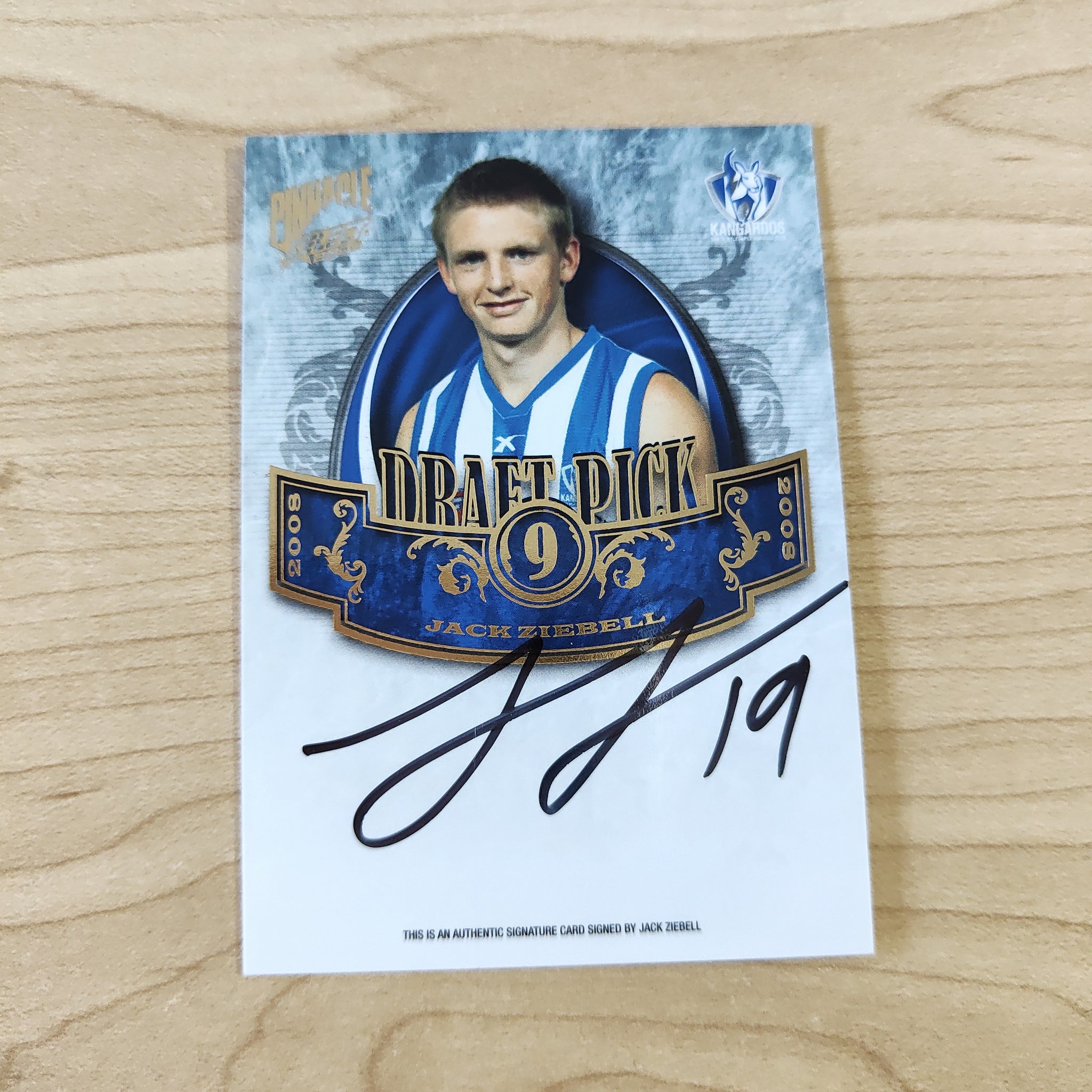 2009 Select Pinnacle Draft Pick Signature Jack Ziebell North Melbourne No. 396/400