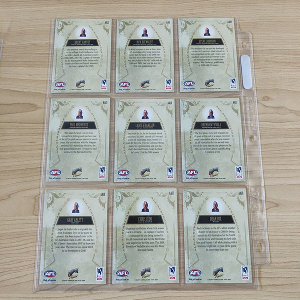 2009 Select Pinnacle All Australian Set of 22 Cards