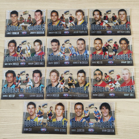 2009 Select Pinnacle Double Trouble Part Set of 11 Football Cards