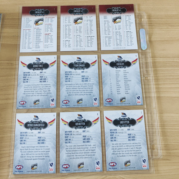 2009 Select Pinnacle Complete Base Set of 195 Football Cards