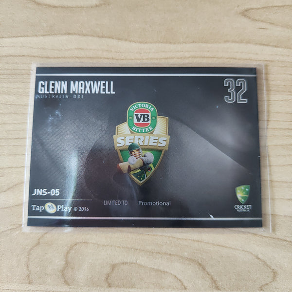 2016 Tap n Play VB Series Glenn Maxwell Promotional Card Silver Cricket Australia Card