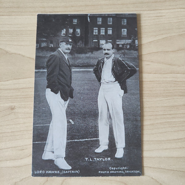 England 1905 Star Series Cricket Photo Postcard Lord Hawke and T.L. Taylor Yorkshire