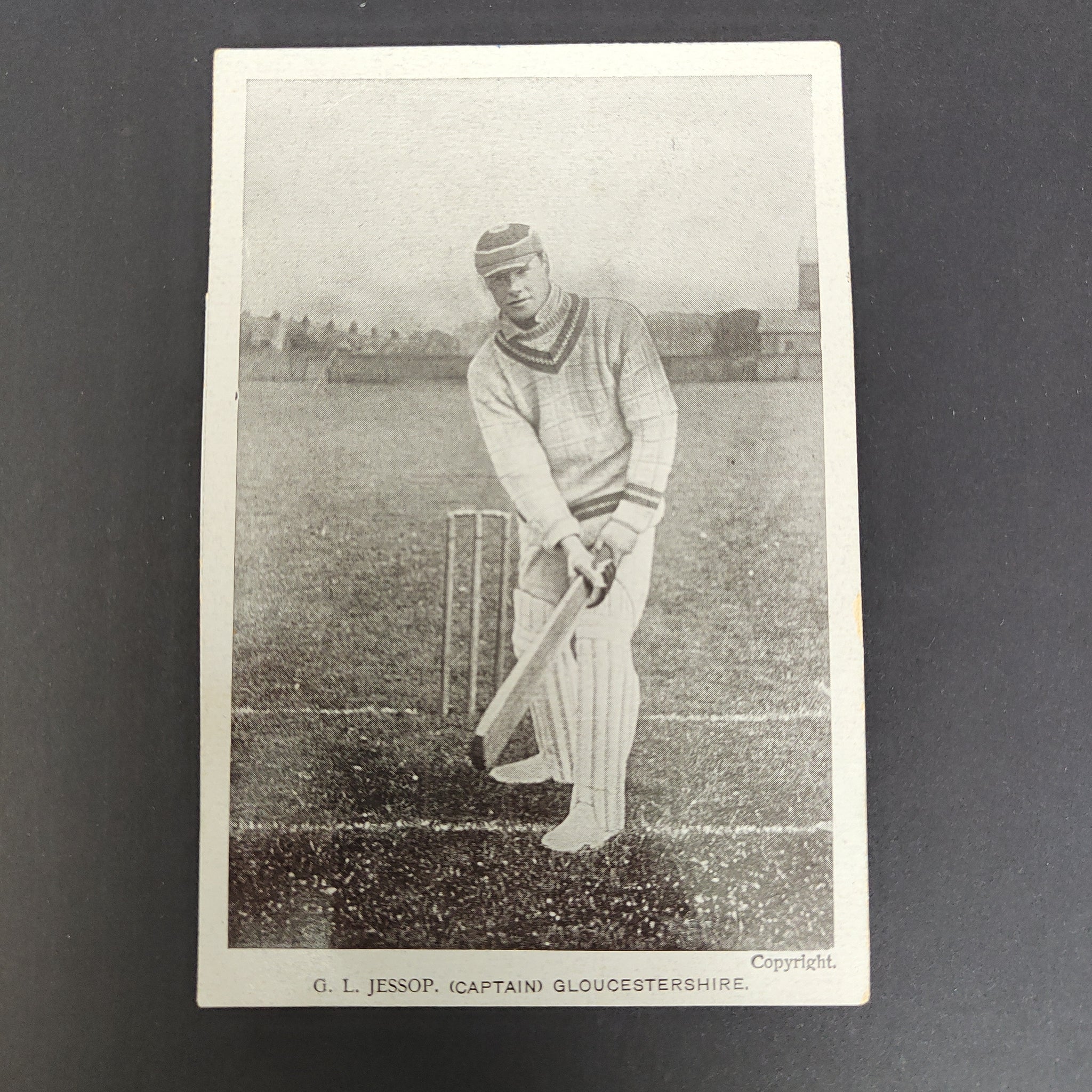 England 1905 Star Series Cricket  Postcard G.L. Jessop Gloucestershire