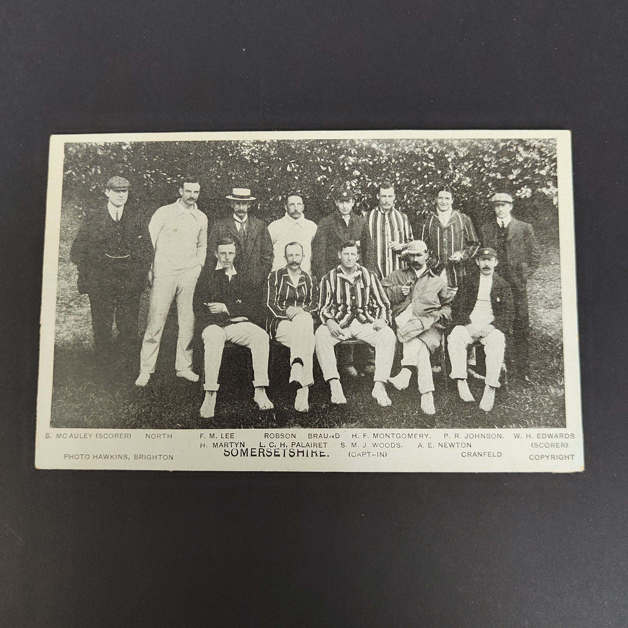 England 1904 Photograph Postcard Somersetshire County Cricket Club Cricket Postcard