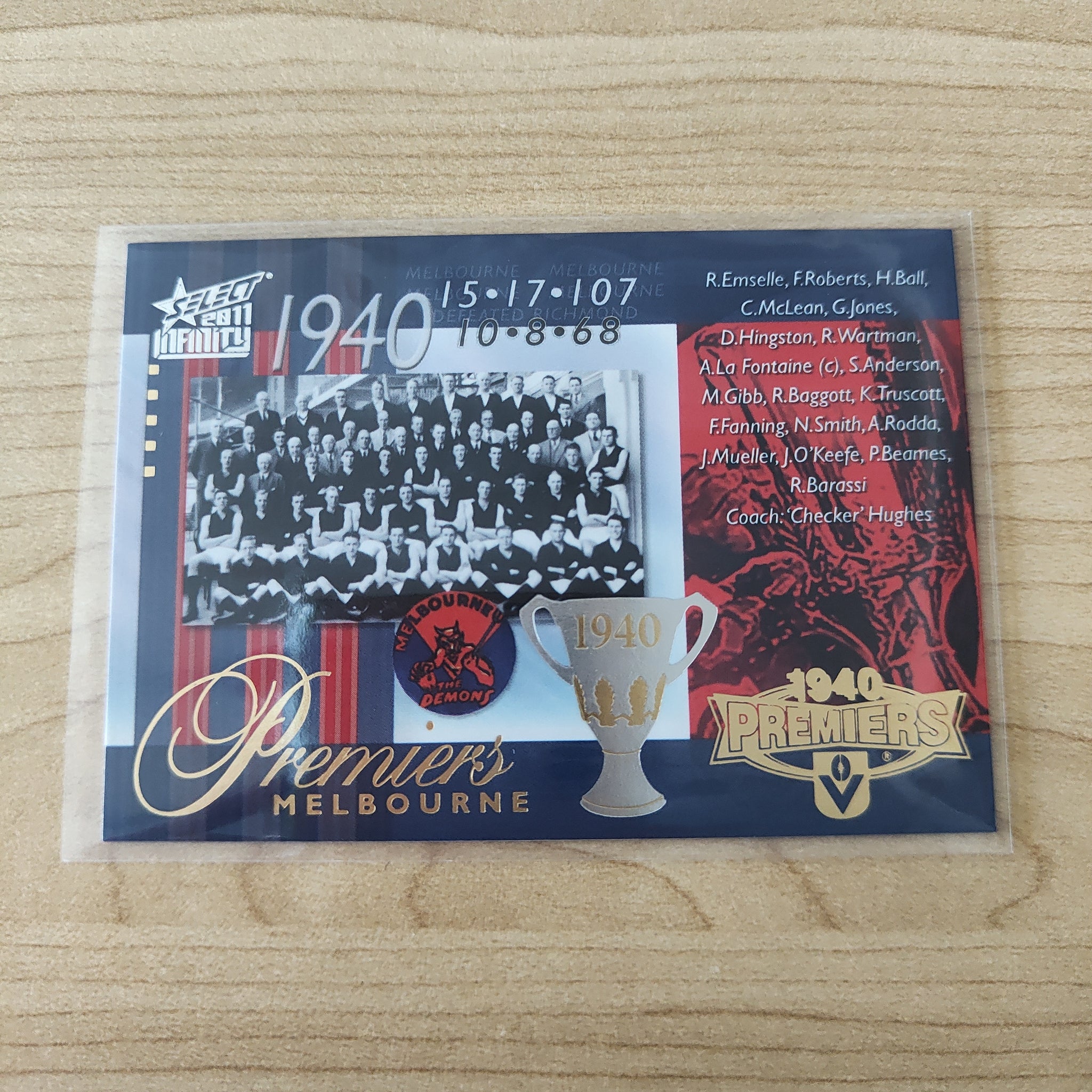 2011 Select Infinity 1940 Premiers Melbourne No.107/400