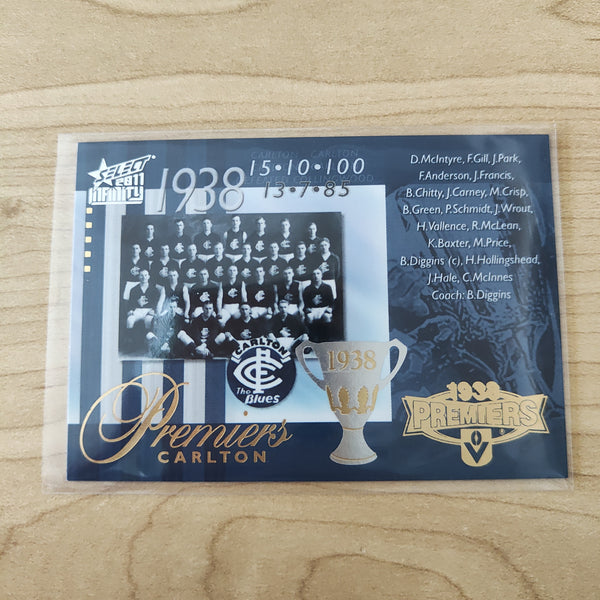 2011 Select Infinity 1938 Premiers Carlton No.385/400