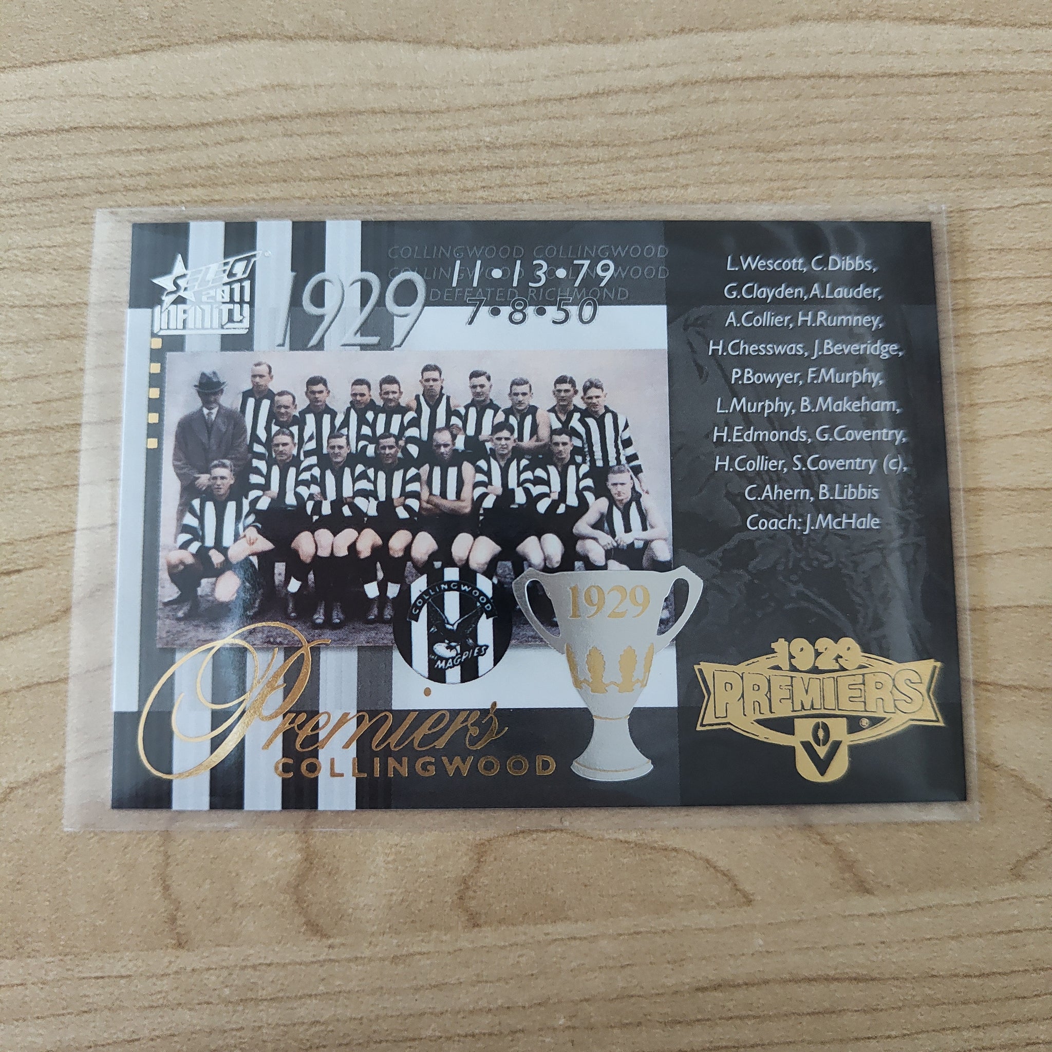 2011 Select Infinity 1929 Premiers Collingwood No.352/400