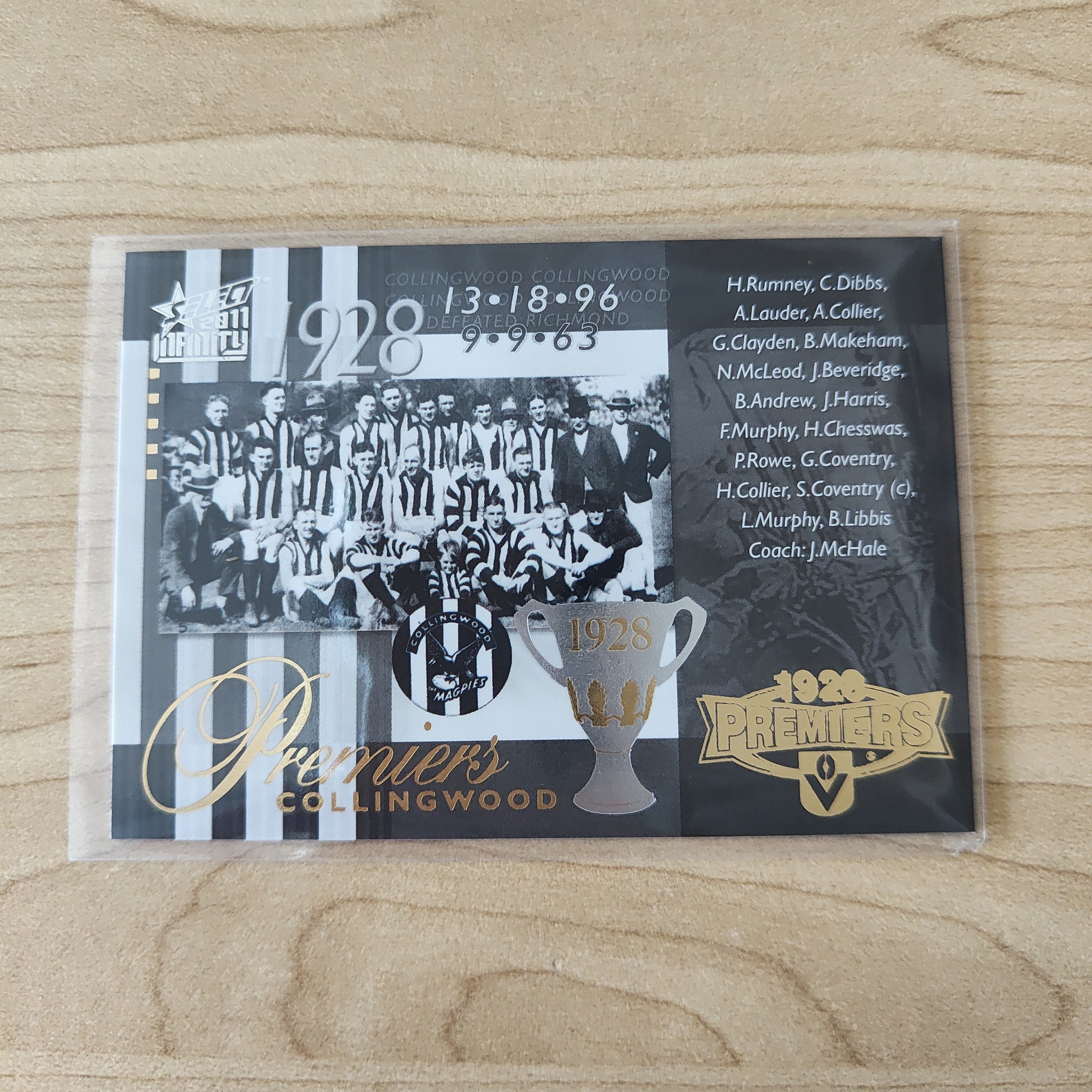 2011 Select Infinity 1928 Premiers Collingwood No.176/400