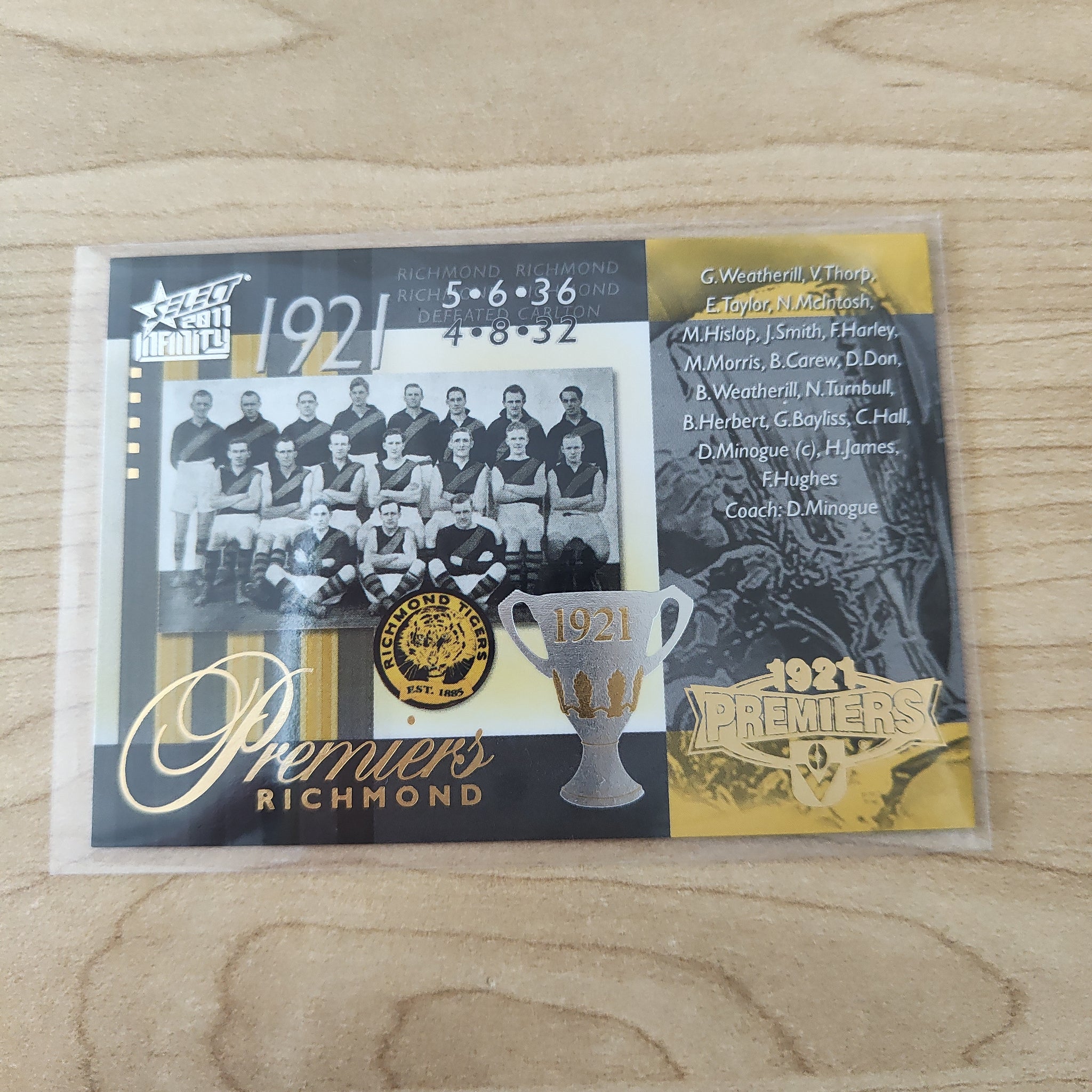 2011 Select Infinity 1921 Premiers Richmond No.325/400