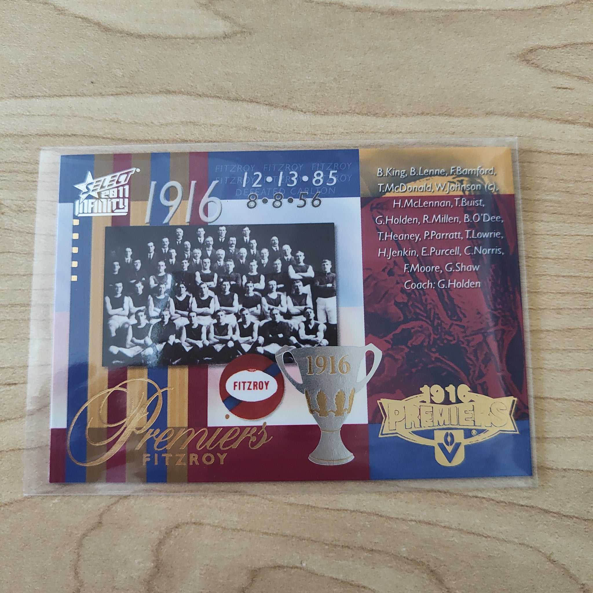 2011 Select Infinity 1916 Premiers Fitzroy No.125/400