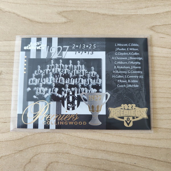 2012 Select Eternity 1927 Premiers Collingwood No.377/400