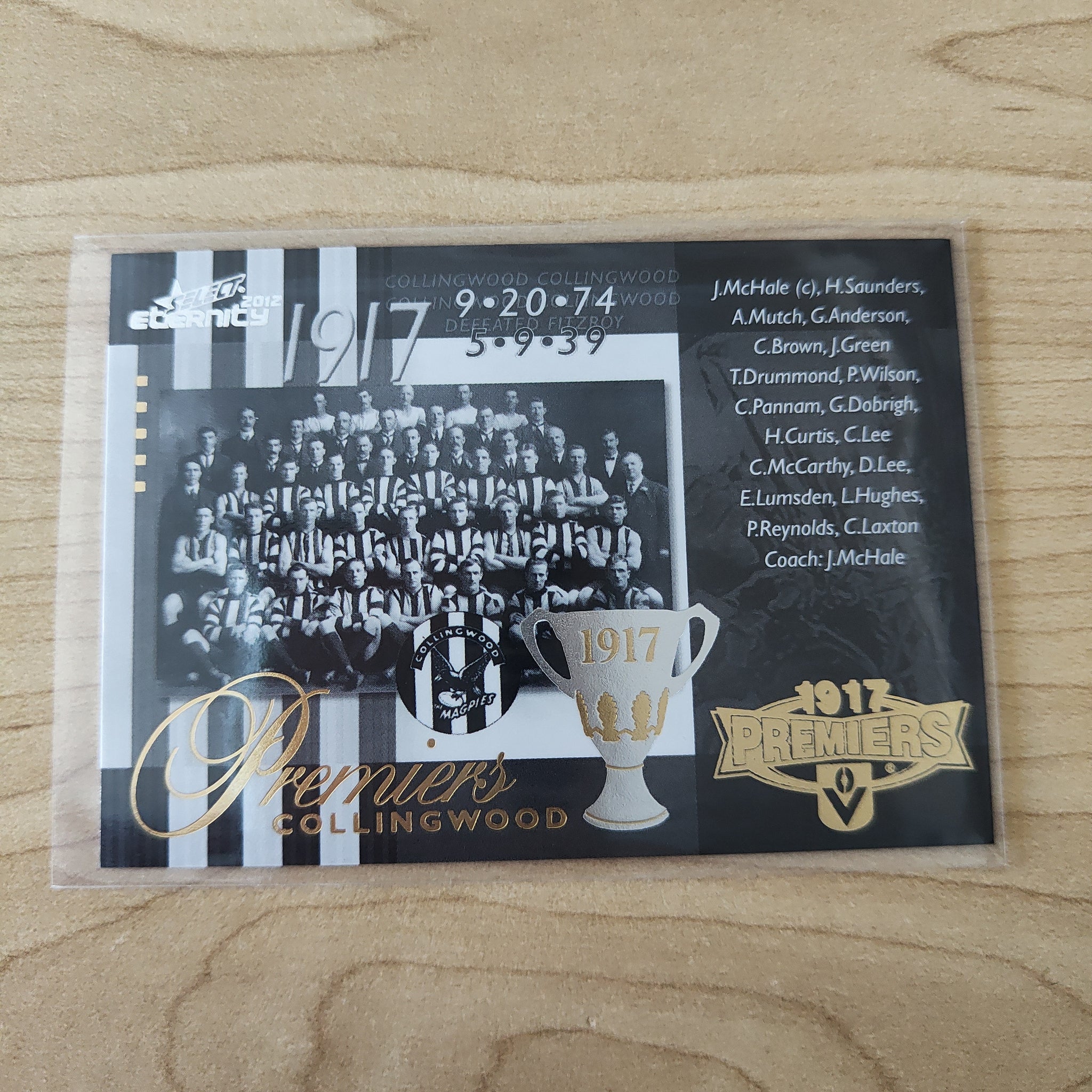 2012 Select Eternity 1917 Premiers Collingwood No.271/400