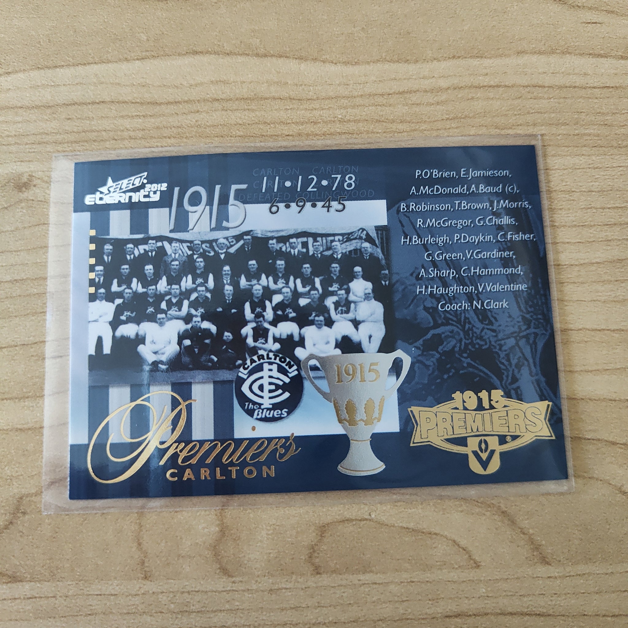 2012 Select Eternity 1915 Premiers Carlton No.375/400