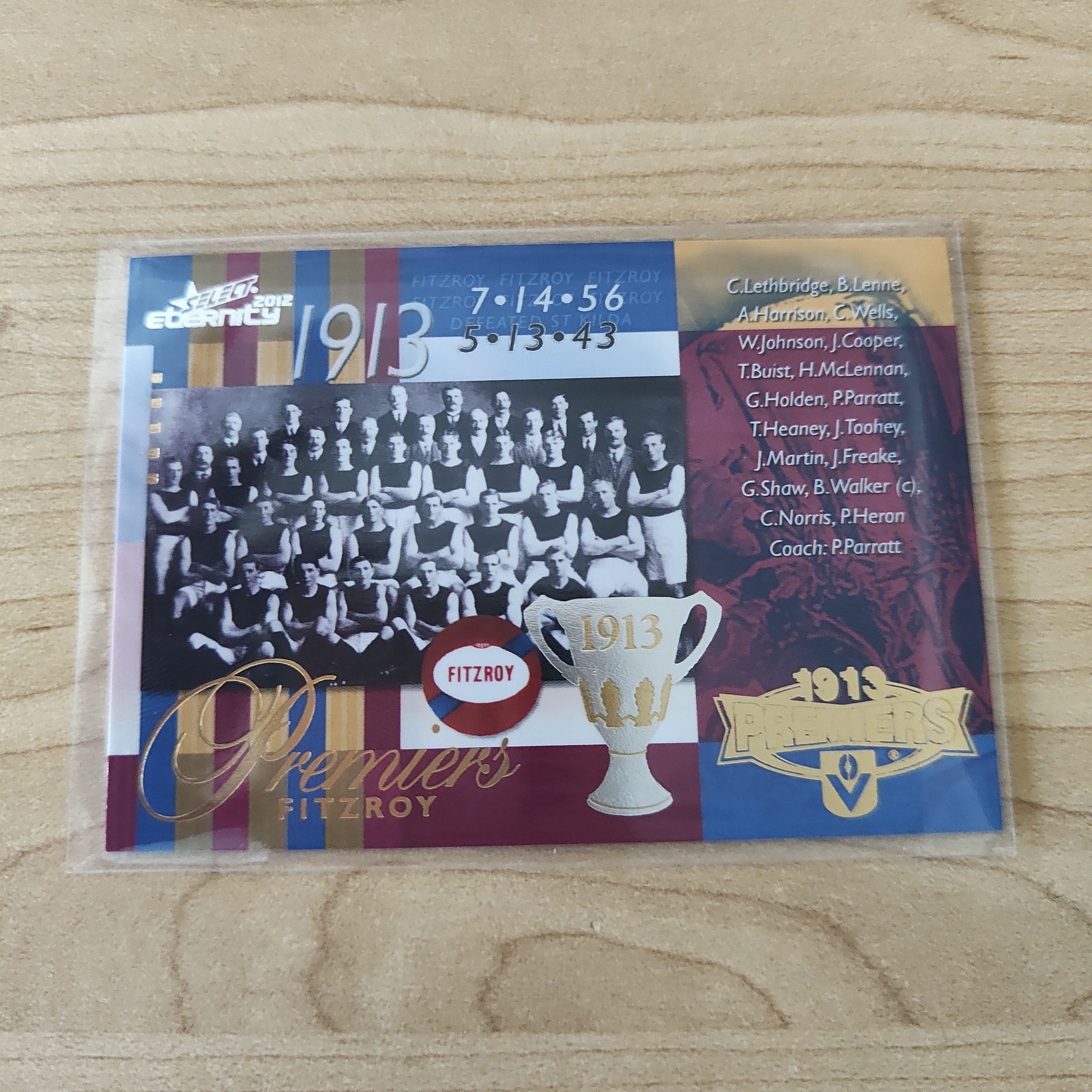 2012 Select Eternity 1913 Premiers Fitzroy No.175/400