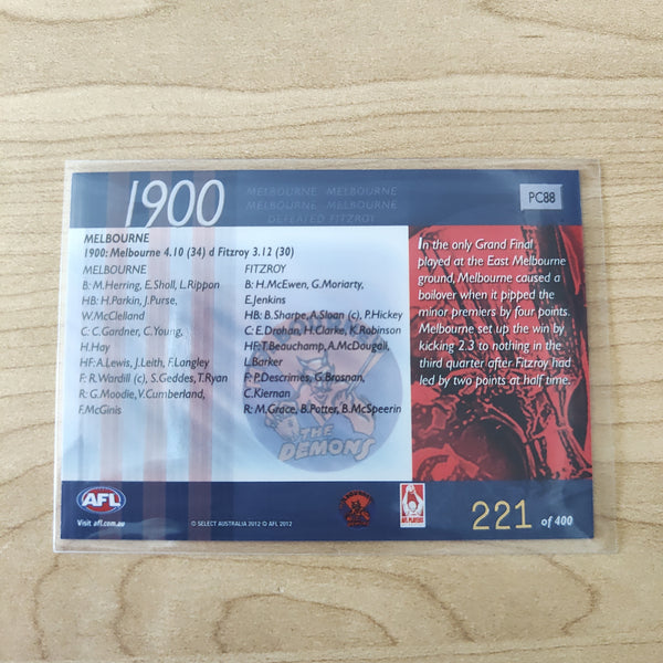 2012 Select Eternity 1900 Premiers Melbourne No.221/400