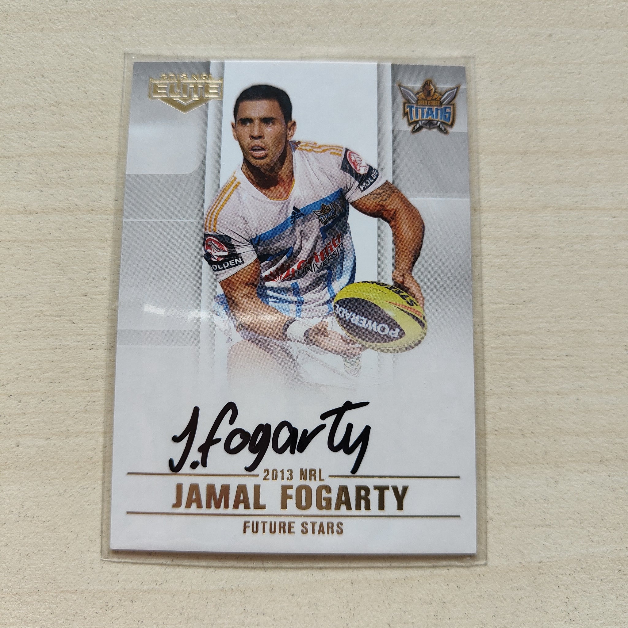 2013 NRL Elite Future Stars Signature Card Jamal Fogarty Titans