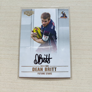 2013 NRL Elite Future Stars Signature Card Dean Britt Storm