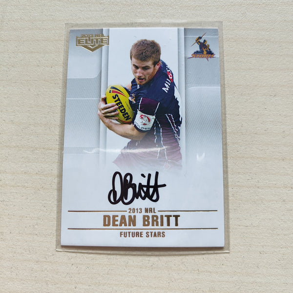 2013 NRL Elite Future Stars Signature Card Dean Britt Storm