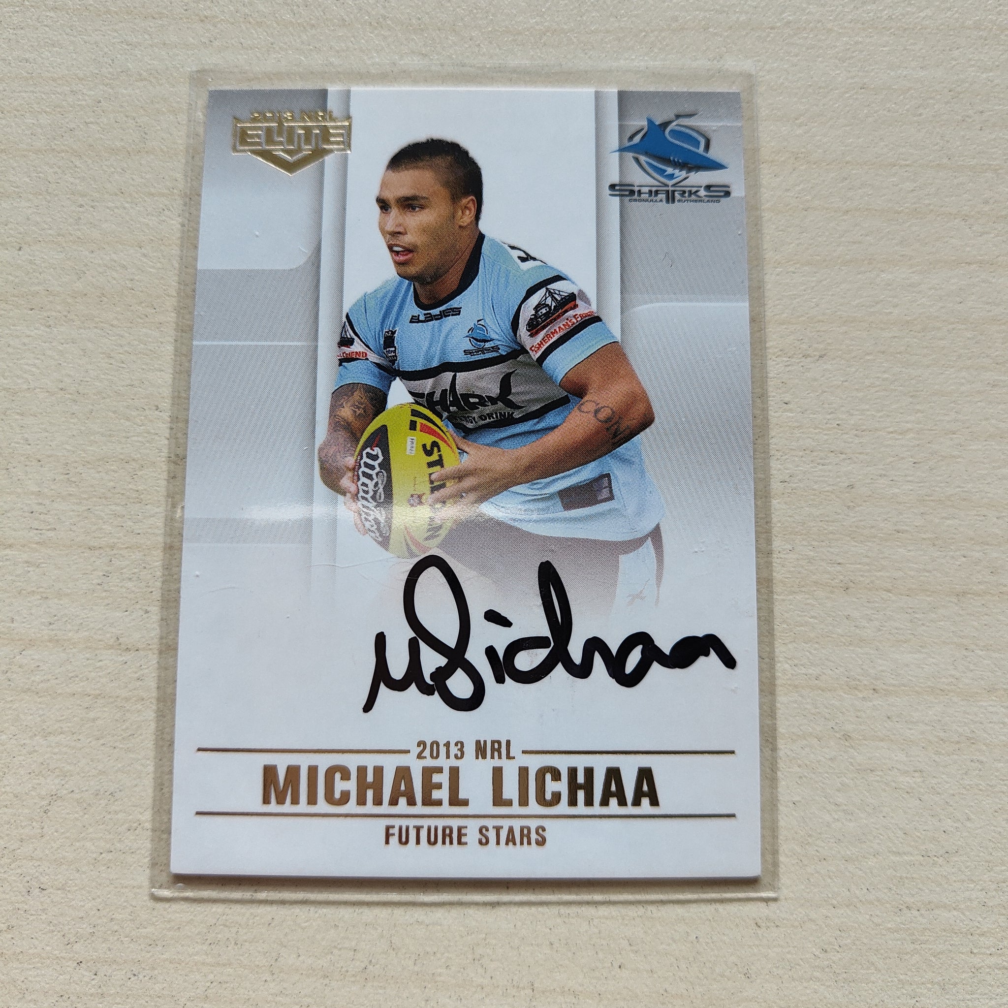 2013 NRL Elite Future Stars Signature Card Michael Lichaa Sharks ...