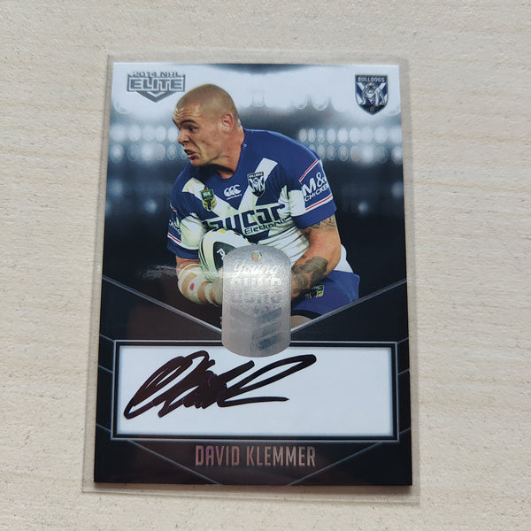 2014 NRL Elite Young Guns Signature Card David Klemmer Bulldogs