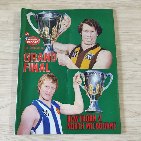 VFL 1978 Grand Final Hawthorn v North Melbourne Football Record