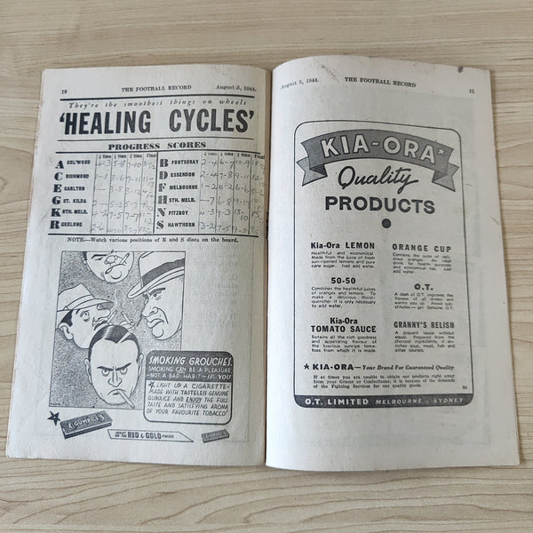 VFL 1944 August 5 North Melbourne v Fitzroy Football Record