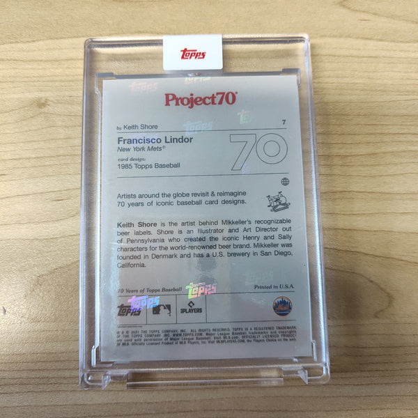 2021 Topps Project 70 Francisco Lindor Card #7 Artist Keith Shore Baseball Card