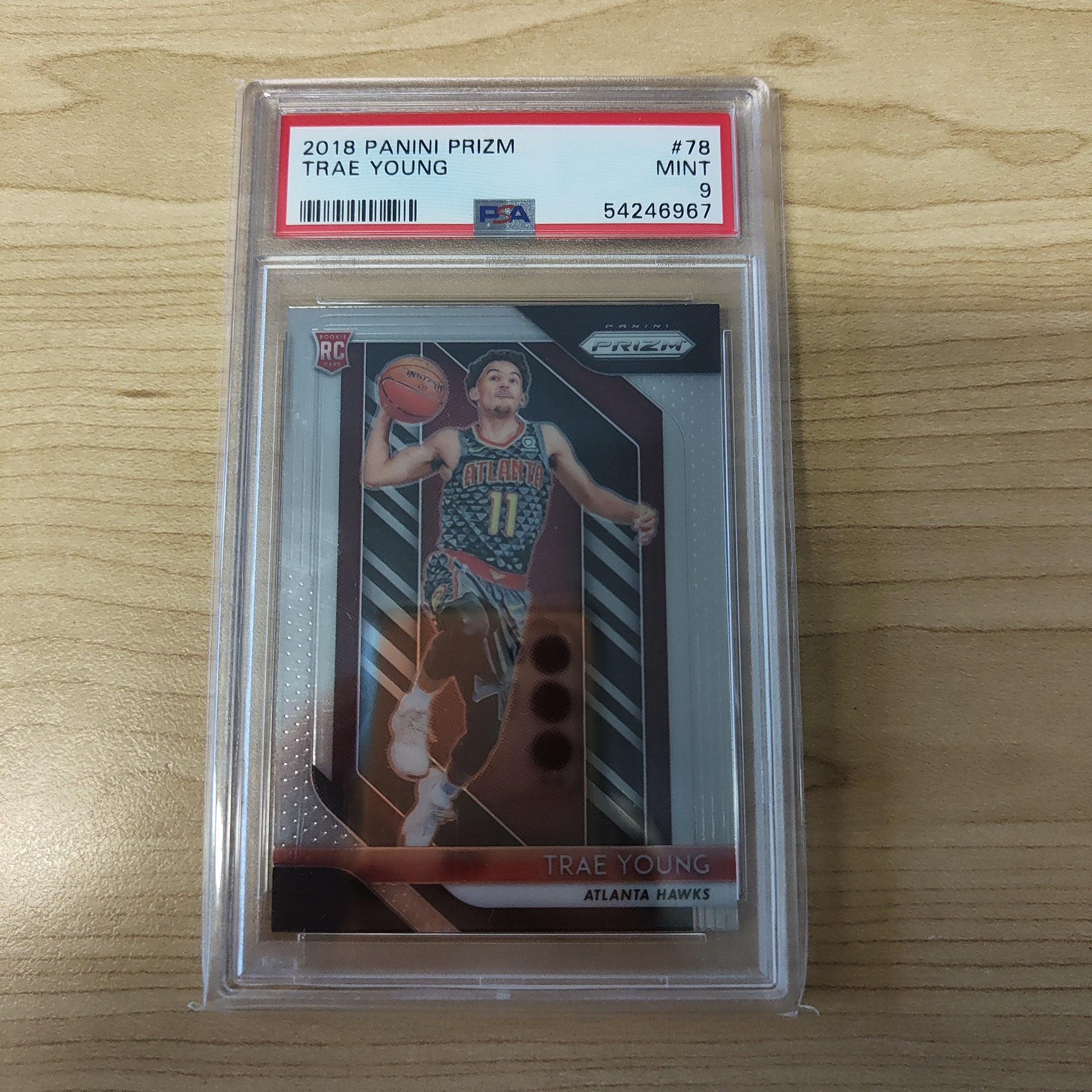 2018 NBA Basketball Panini Prizm Trae Young PSA Graded Mint 9