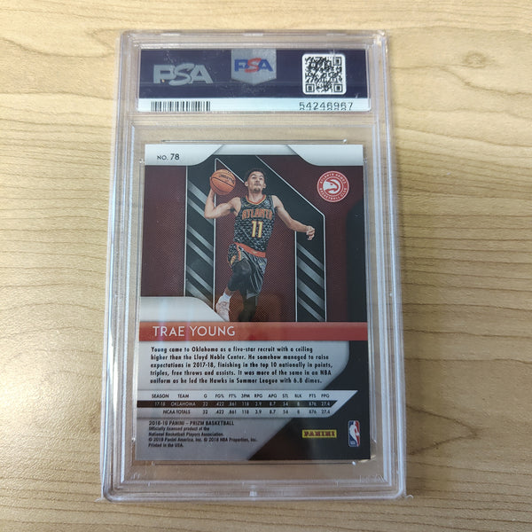 2018 NBA Basketball Panini Prizm Trae Young PSA Graded Mint 9