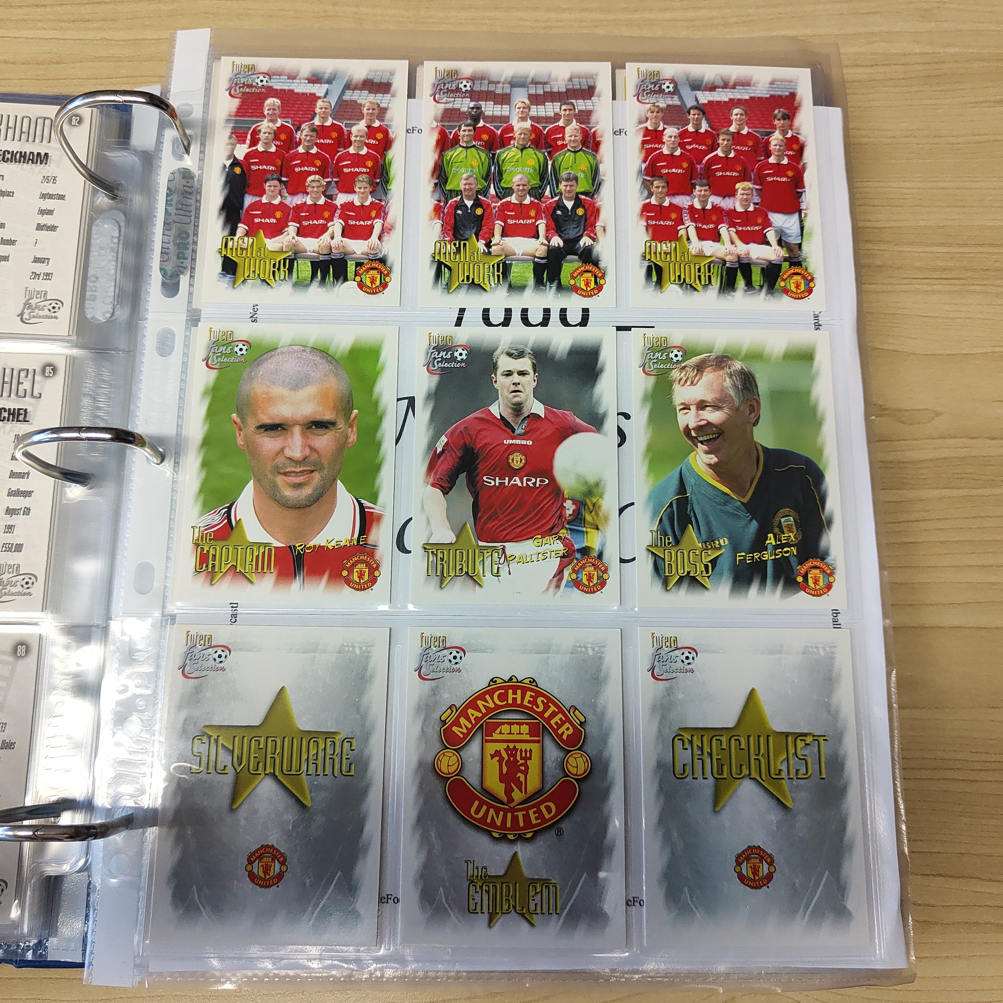 1999 Futera Fans Selection Manchester United Team Set of Soccer 