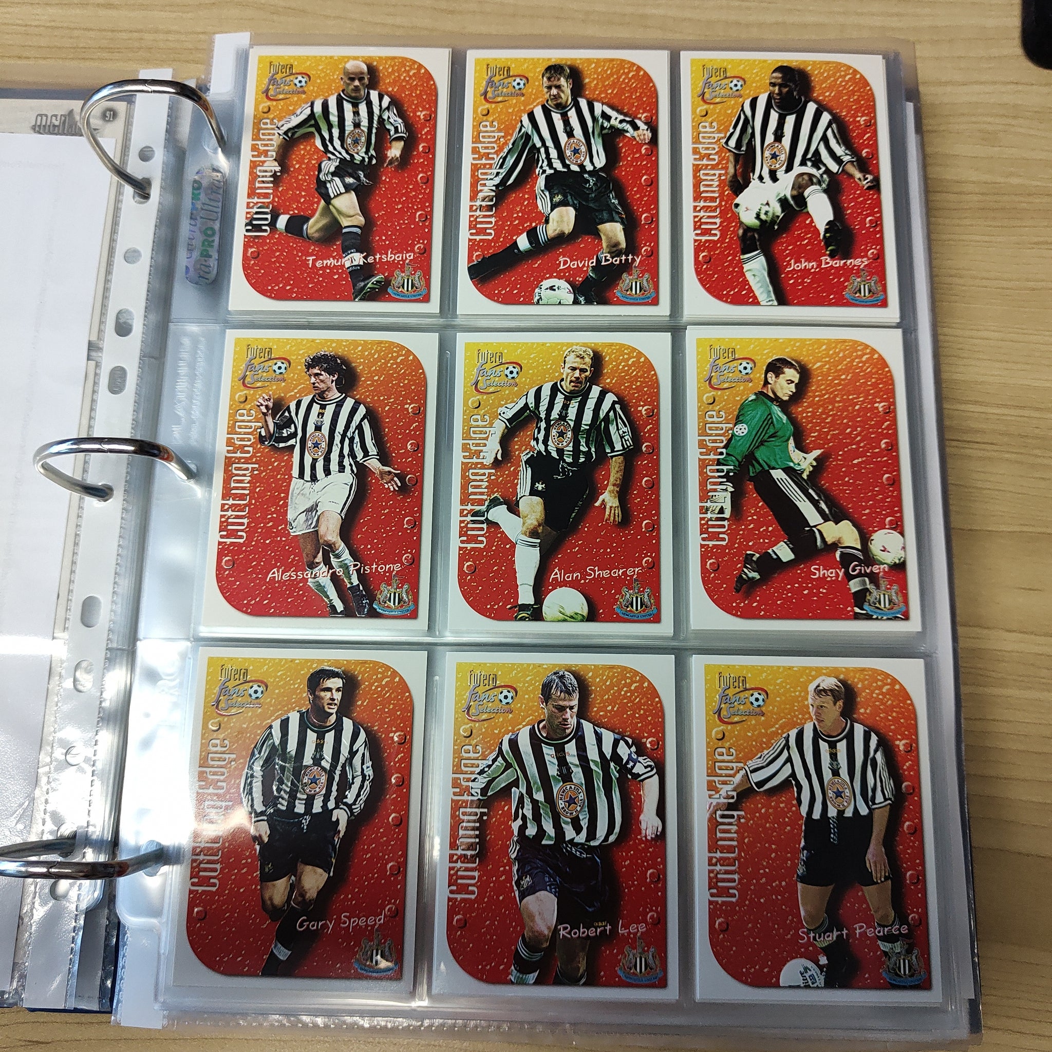 1999 Futera Fans Selection Newcastle United Team Set of Soccer Cards