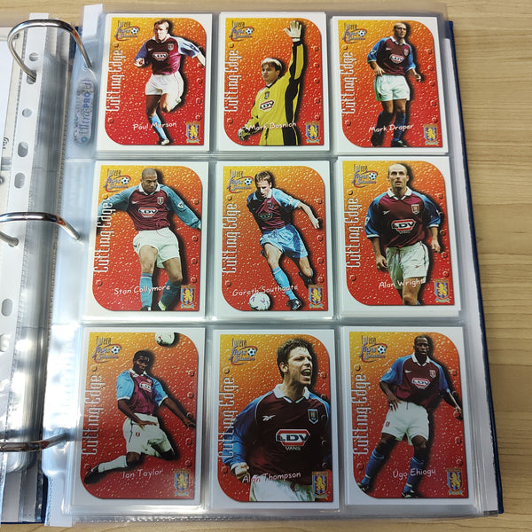 1999 Futera Fans Selection Aston Villa Team Set of Soccer Cards