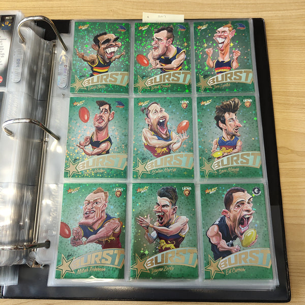 2017 AFL Select Footy Stars Green Burst Complete Set of 72
