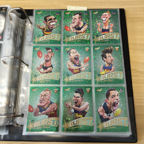 2017 AFL Select Footy Stars Green Burst Complete Set of 72