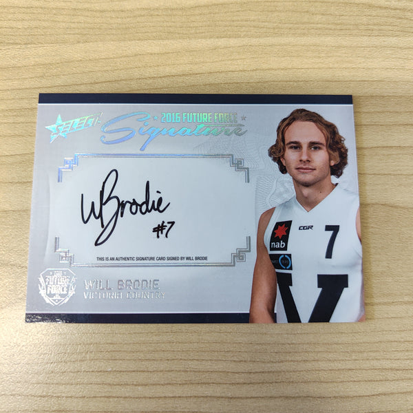 2016 Select Future Force Platinum Signature Will Brodie Gold Coast No.025/40