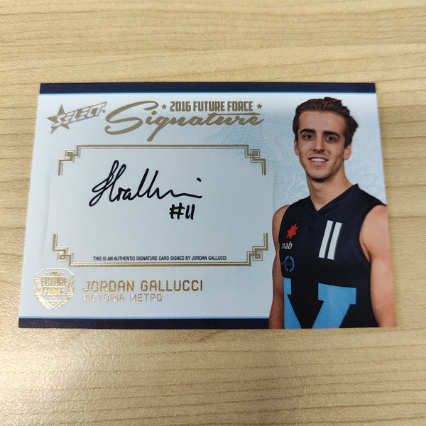 2016 Select Future Force Gold Signature Jordan Gallucci Adelaide No.185/200