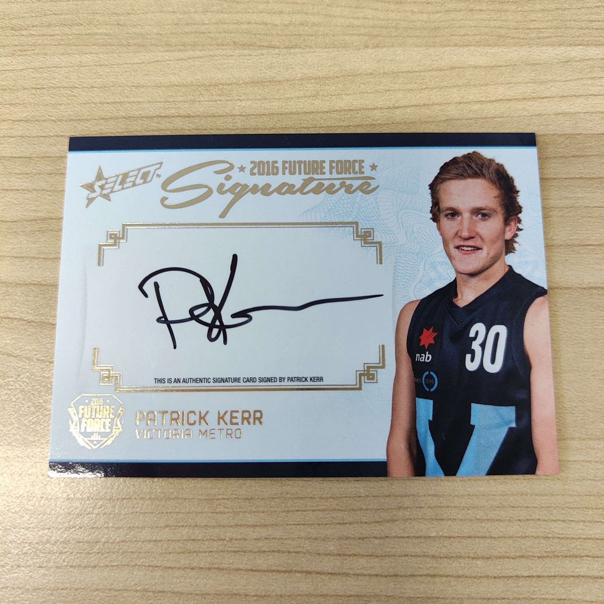 2016 Select Future Force Gold Signature Patrick Kerr Carlton No.186/200