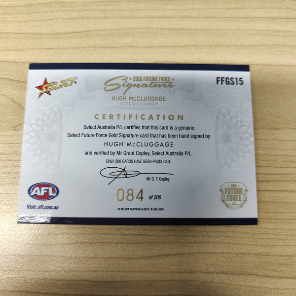 2016 Select Future Force Gold Signature Hugh McCluggage Brisbane No.084/200