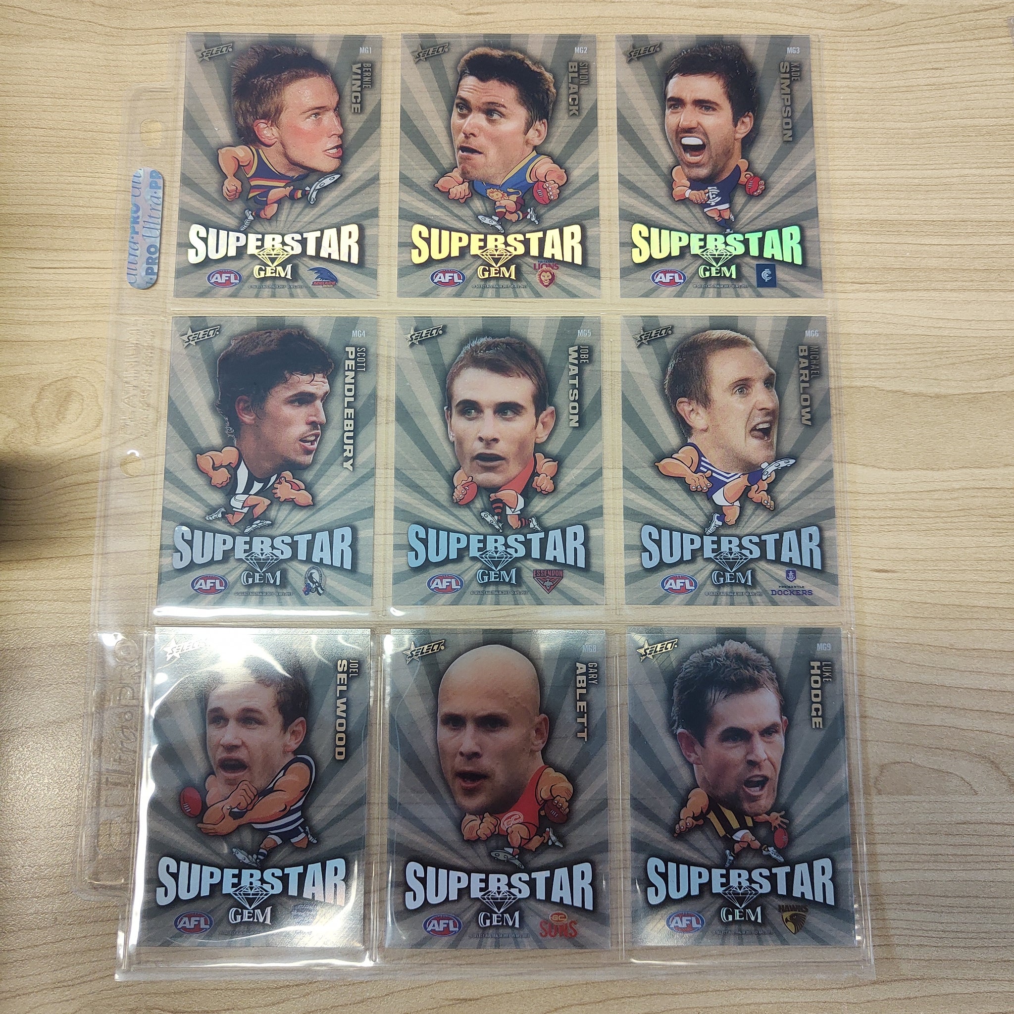 2011 Select Superstar Gem Acetate Complete Set of 17 Cards