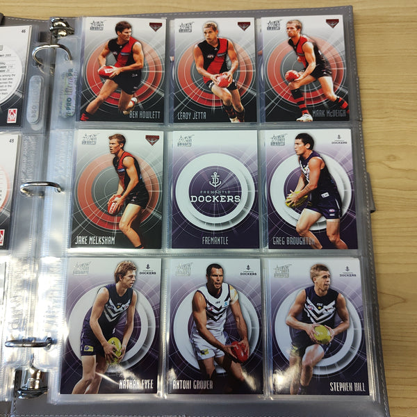 2011 AFL Select Infinity Complete Base Set of 212 Cards in Folder
