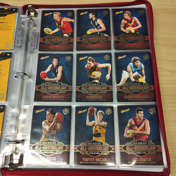 2016 Select Future Force Base Set, All Australian Set, Team Captains and Sheehan Selects in Folder