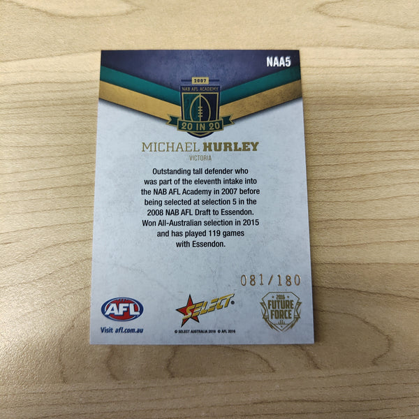 2016 Select Future Force NAB AFL Academy 20 In 20 Michael Hurley No.081/180