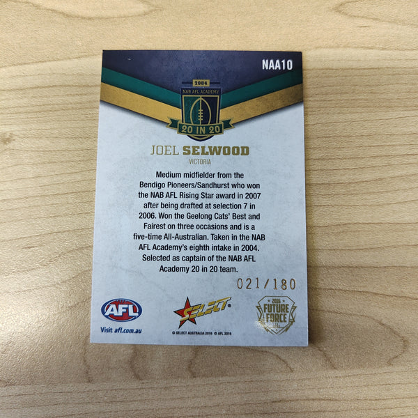 2016 Select Future Force NAB AFL Academy 20 In 20 Joel Selwood No.021/180