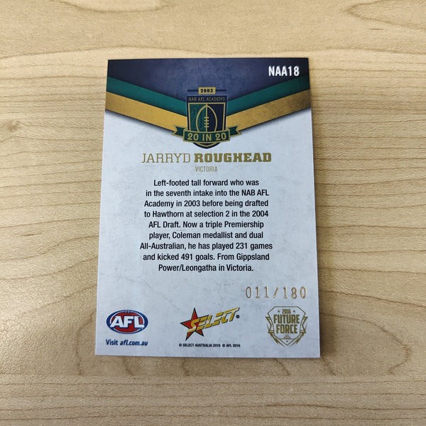 2016 Select Future Force NAB AFL Academy 20 In 20 Jarryd Roughead No.011/180