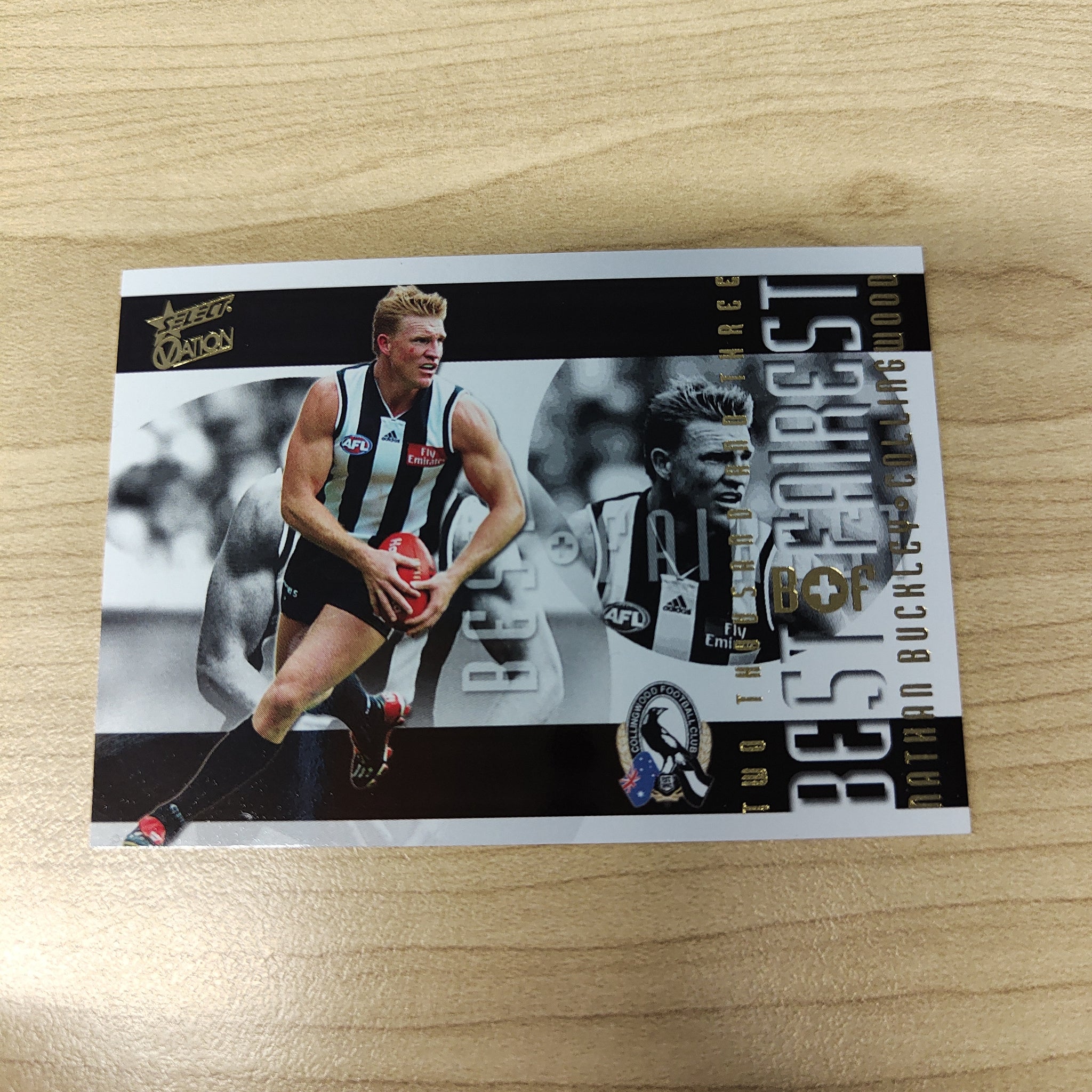 2004 Select AFL Ovation Best & Fairest Card Nathan Buckley Collingwood