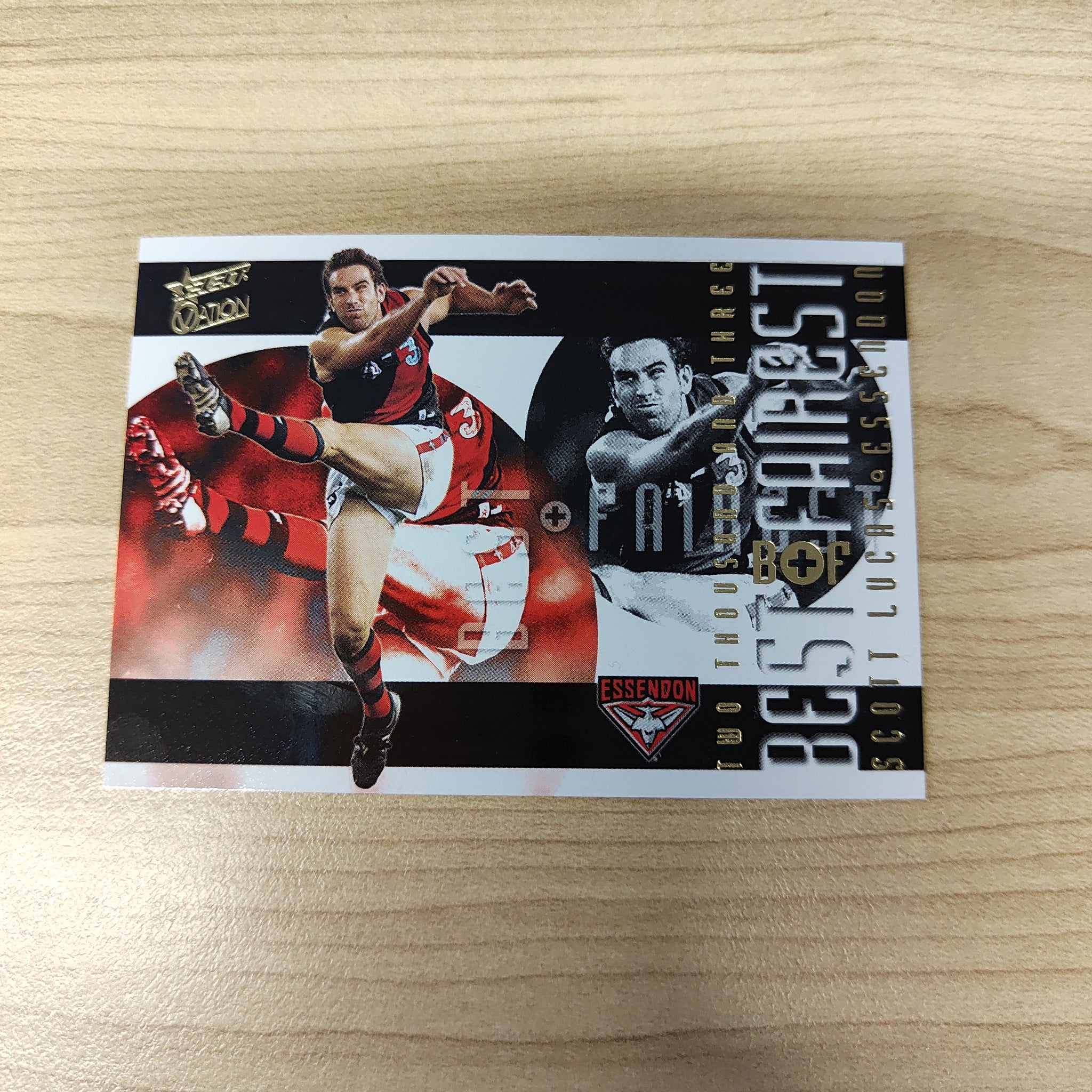 2004 Select AFL Ovation Best & Fairest Card Scott Lucas Essendon