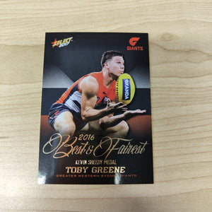 2017 Select AFL Best & Fairest Card Toby Greene GWS